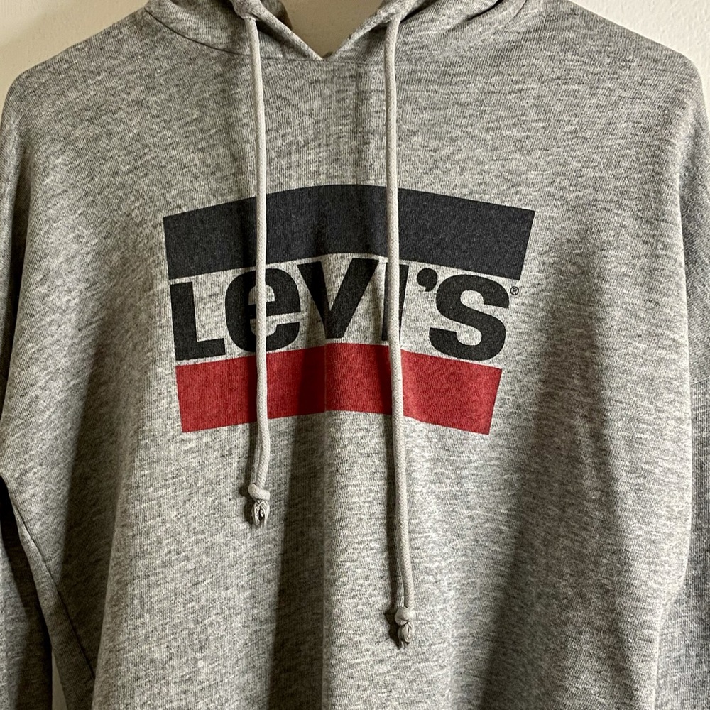 Levi’s logo gray pullover hooded sweatshirt